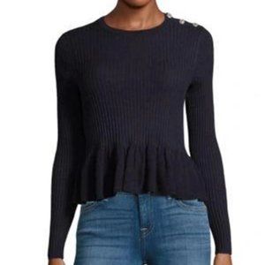 Rebecca Taylor Ribbed Peplum Sweater